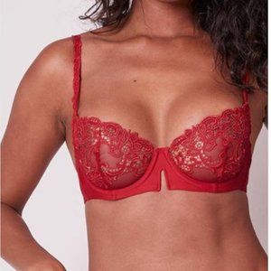 Simone Perele Saga Lace Mesh Demi Bra, 36D  New with tags,